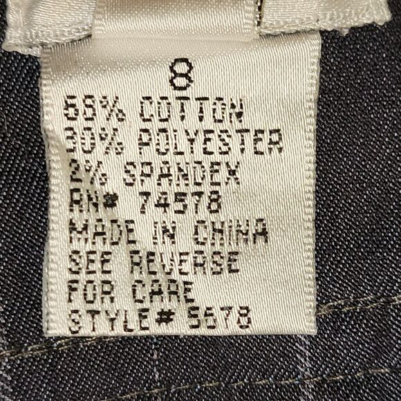 Cache Womens Straight Skirt Grey Striped Cotton-Blend Unlined Big Buttons Size 8 - Picture 7 of 8